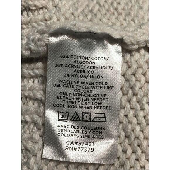 Ann Taylor Cream Boat Neck Ribbed Sweater XS Cotton Blend - Picture 6 of 7